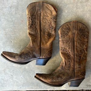 Leather cowboy boots